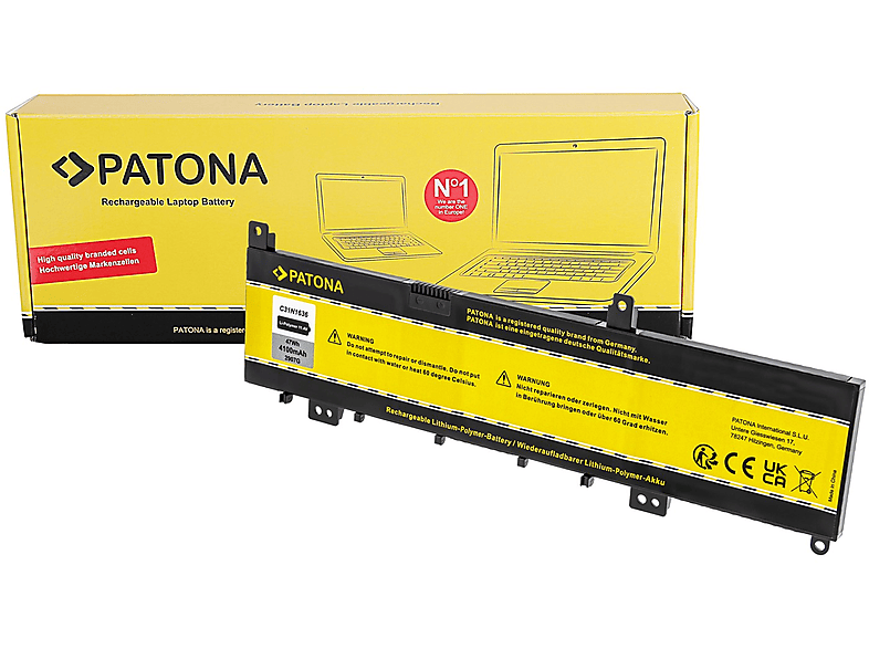 PATONA Akku für Asus N580VN Li-Polymer Ersatzakku, 11.4 Volt, 4100 mAh 1 Stück
