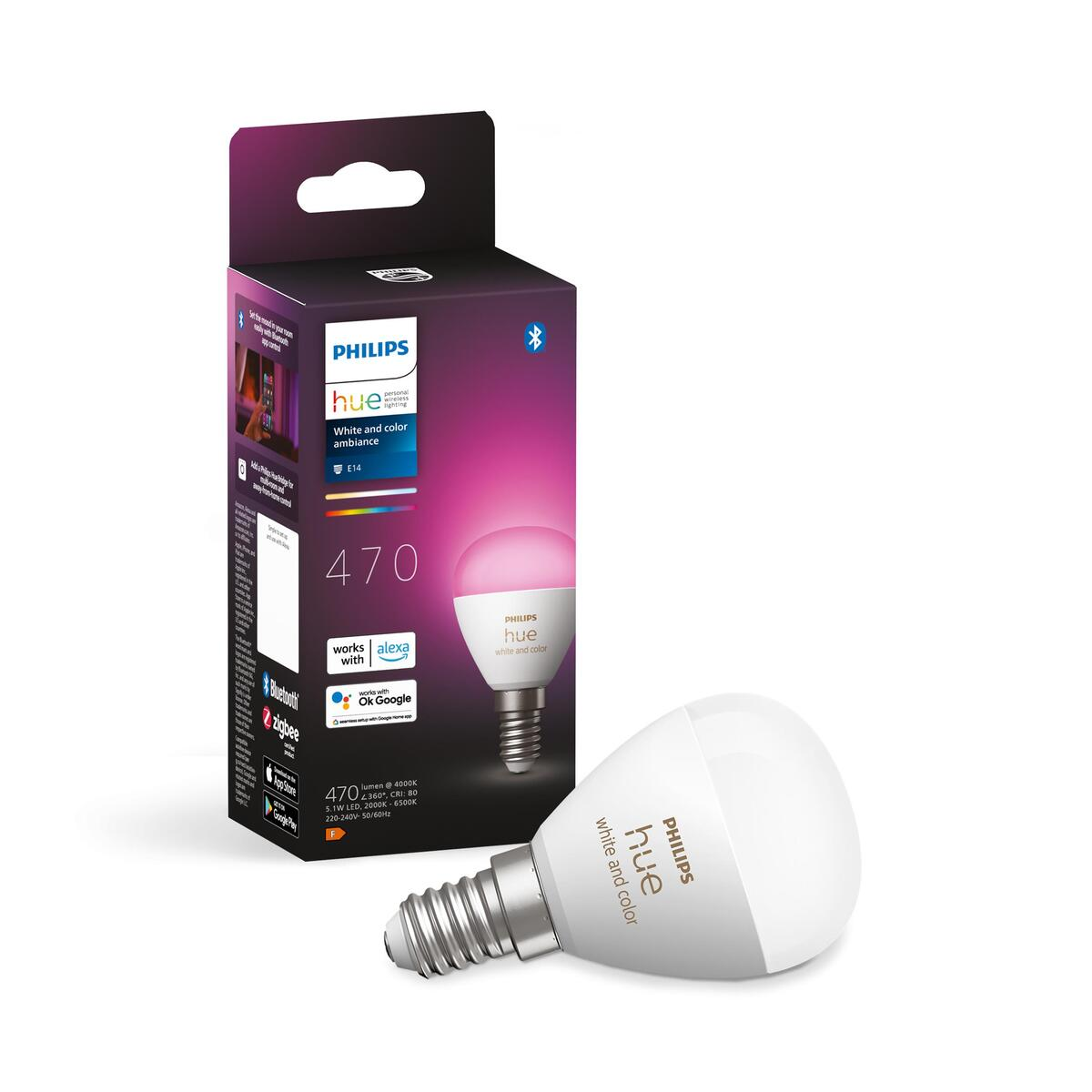 Inteligentne żarówki PHILIPS HUE Hue White and colour ambience 8719514491229 Biały