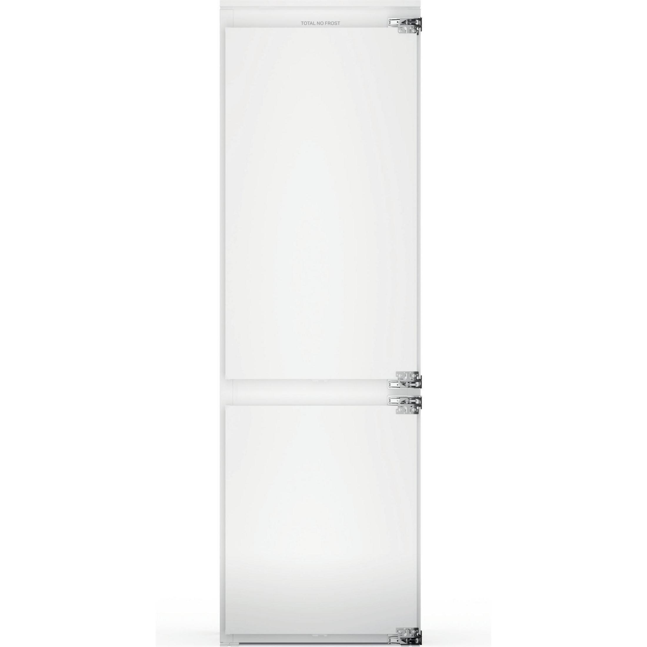 Weißer Kühlschrank, Total No Frost, mit zwei Türen. Geschlossen, sauber, modernes Gerät.