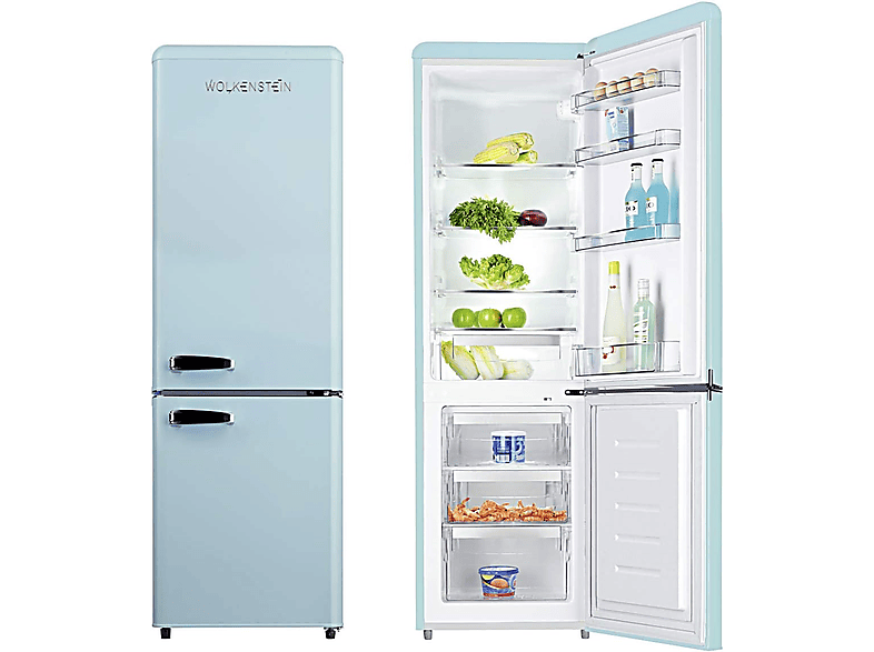 WOLKENSTEIN KG250.4RT LB KG250.4RT LB A++ Kühlgefrierkombination (E, 209 kWh, 1775 mm hoch, Blau)