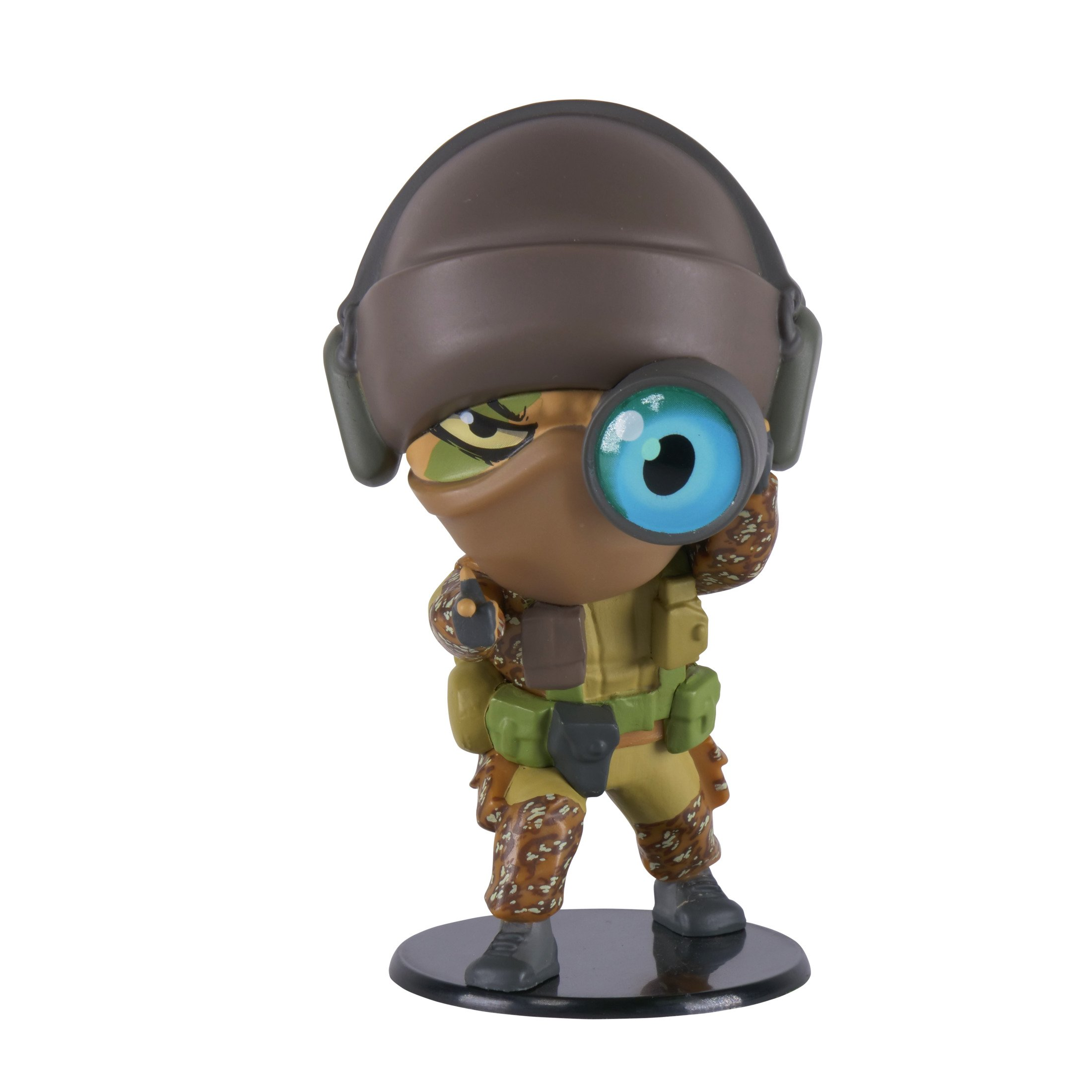 Cartoonfigur mit einem großen Auge und einem Helm.