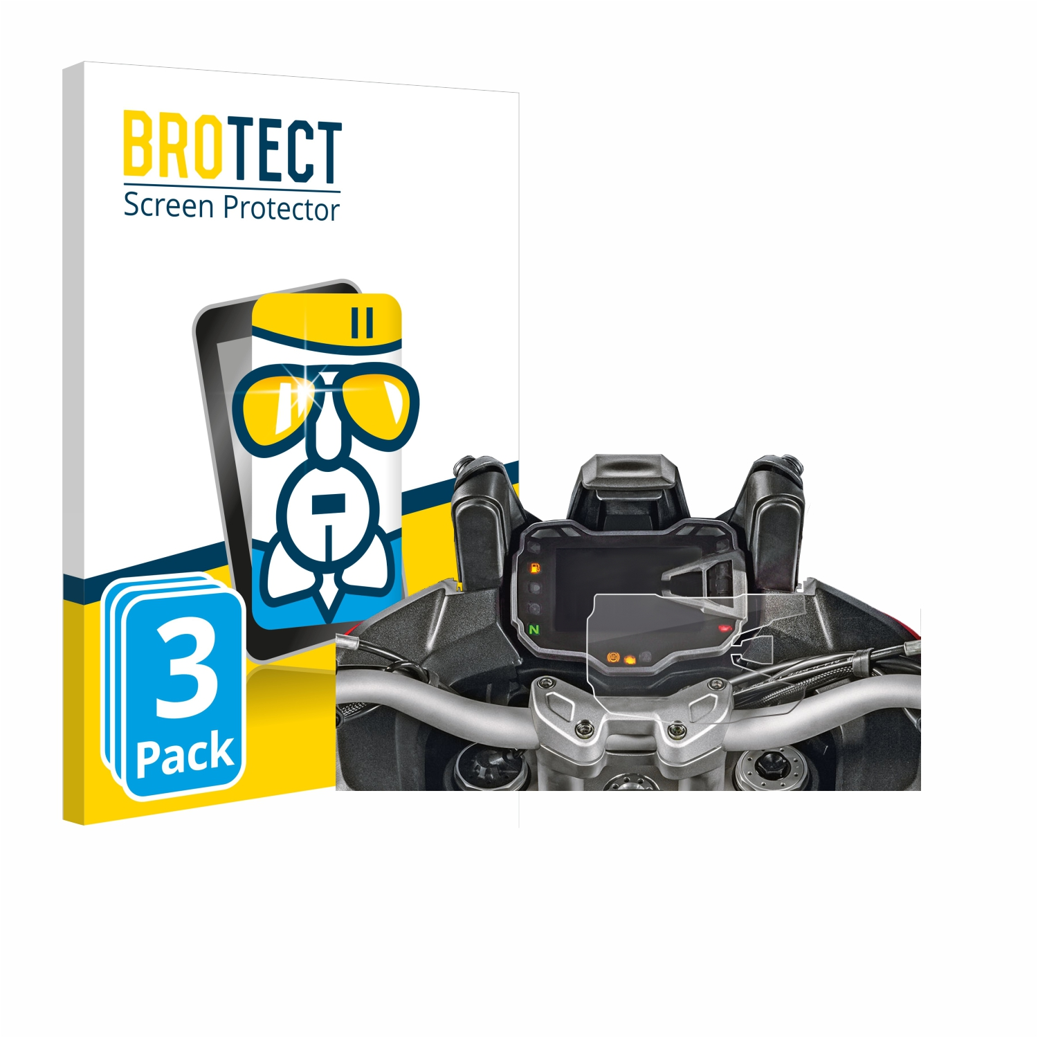 Schutzfolie(für Multistrada BROTECT 2015 3x klare 1200S Airglass Ducati Tachoanzeige)