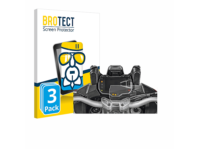 BROTECT 3x Airglass klare Schutzfolie(für Ducati Multistrada 1200S 2015 Tachoanzeige)