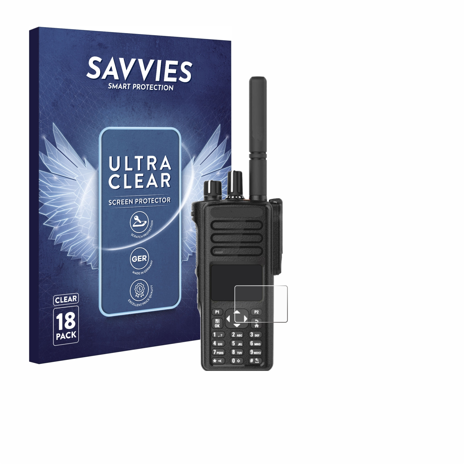 SAVVIES 18x klare Schutzfolie(für Motorola DP4801e)