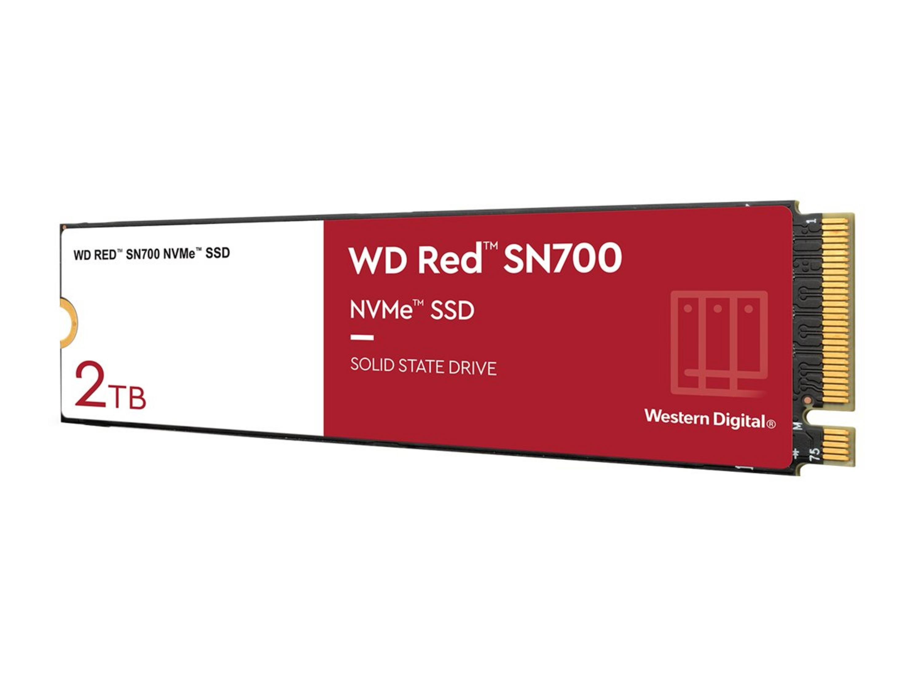 SSD WD Red SN700 NVMe. L'unità è rossa, con marchio WD Red e Western Digital.