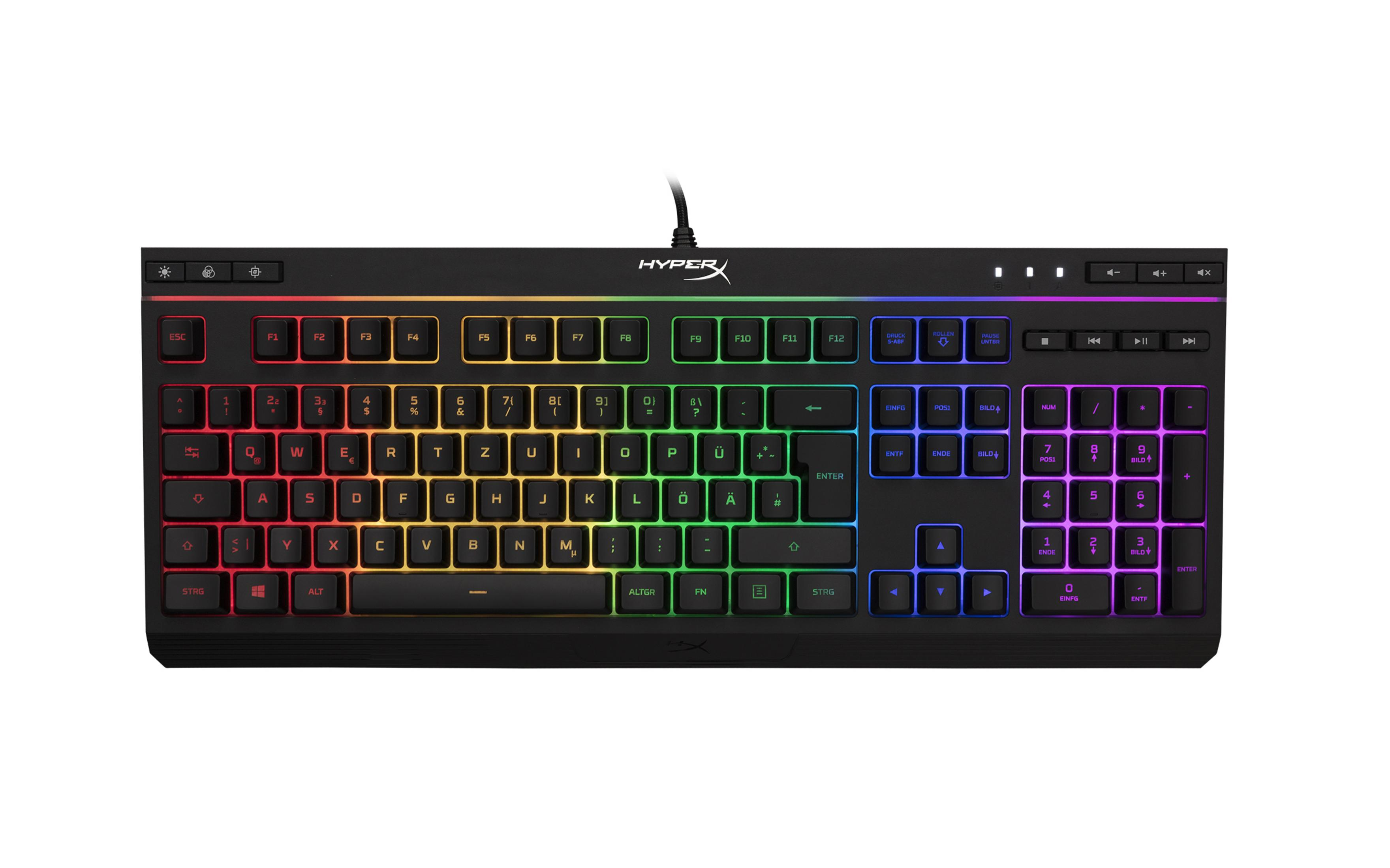 HYPERX HX-KB5ME2-DE ALLOY CORE RGB- MEMBRANE, Gaming Tastatur