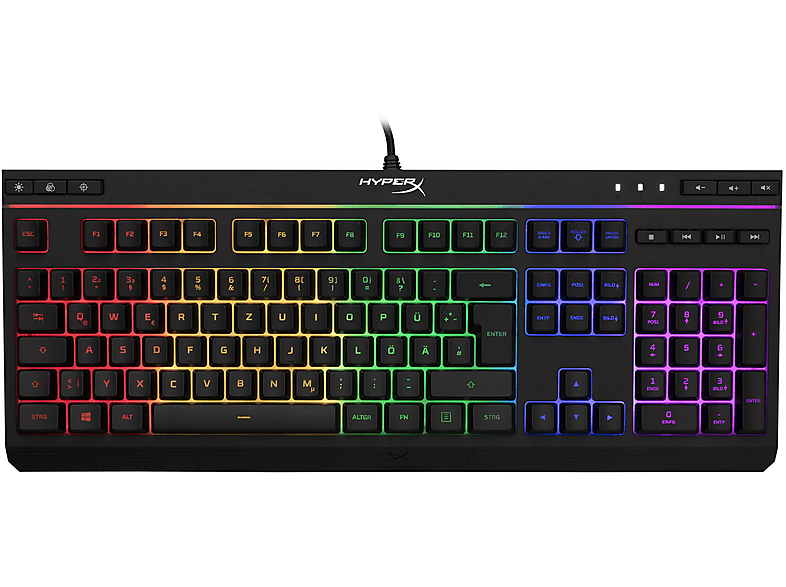 Gaming CORE HX-KB5ME2-DE MEMBRANE, RGB- Tastatur HYPERX ALLOY