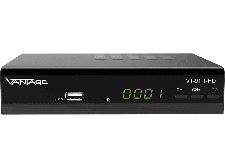 VANTAGE VT 91 T-HD DVB-T2 HD Receiver (HDTV, DVB-T, DVB-T2 (H.265), Schwarz) | DVB-T2 HD Receiver