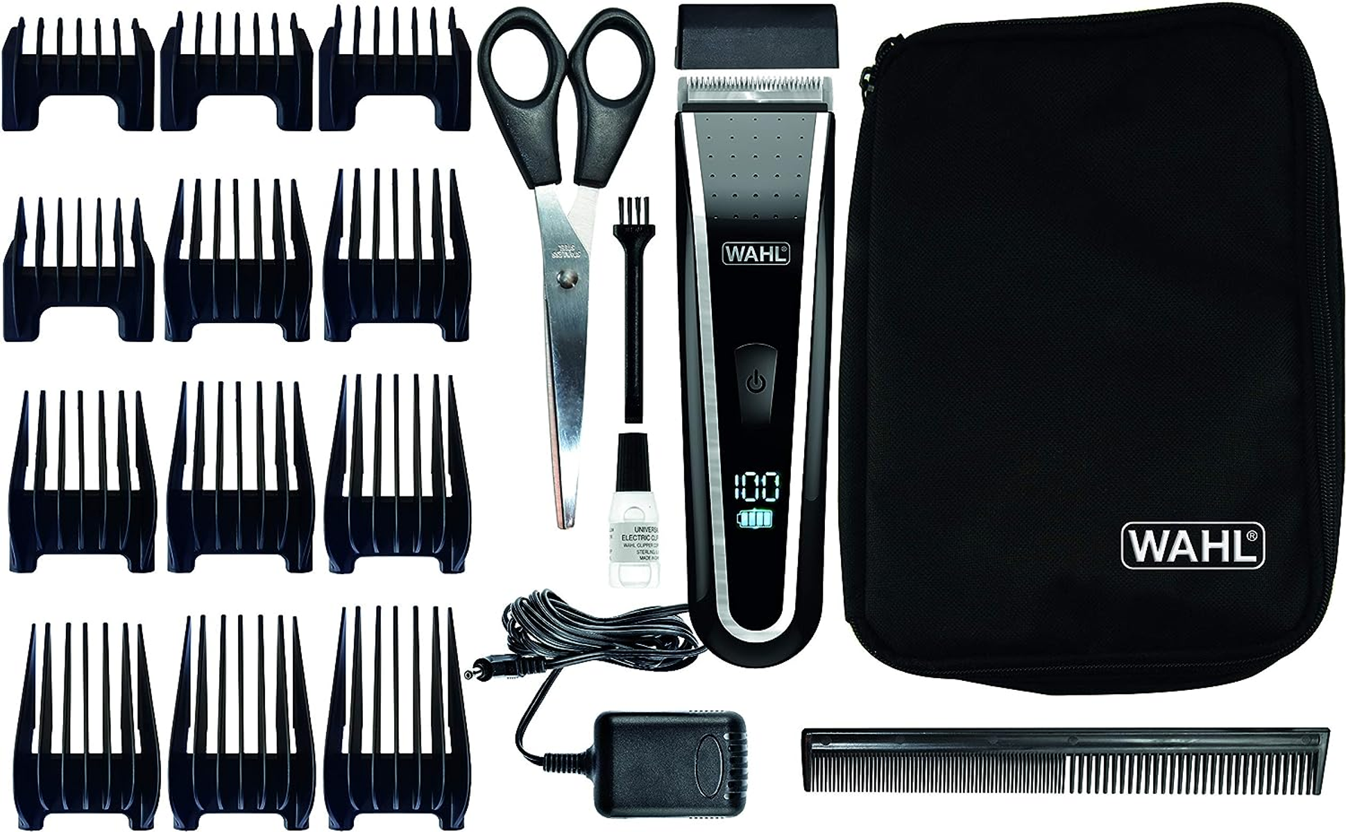 1902.0465 WAHL Haarschneider SCHWARZ LITHIUM Schwarz PRO LCD