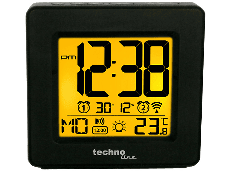 Technoline Funkwecker WT 758 | Mit Schlummerfunktion & Beleuchtung | Schwarz