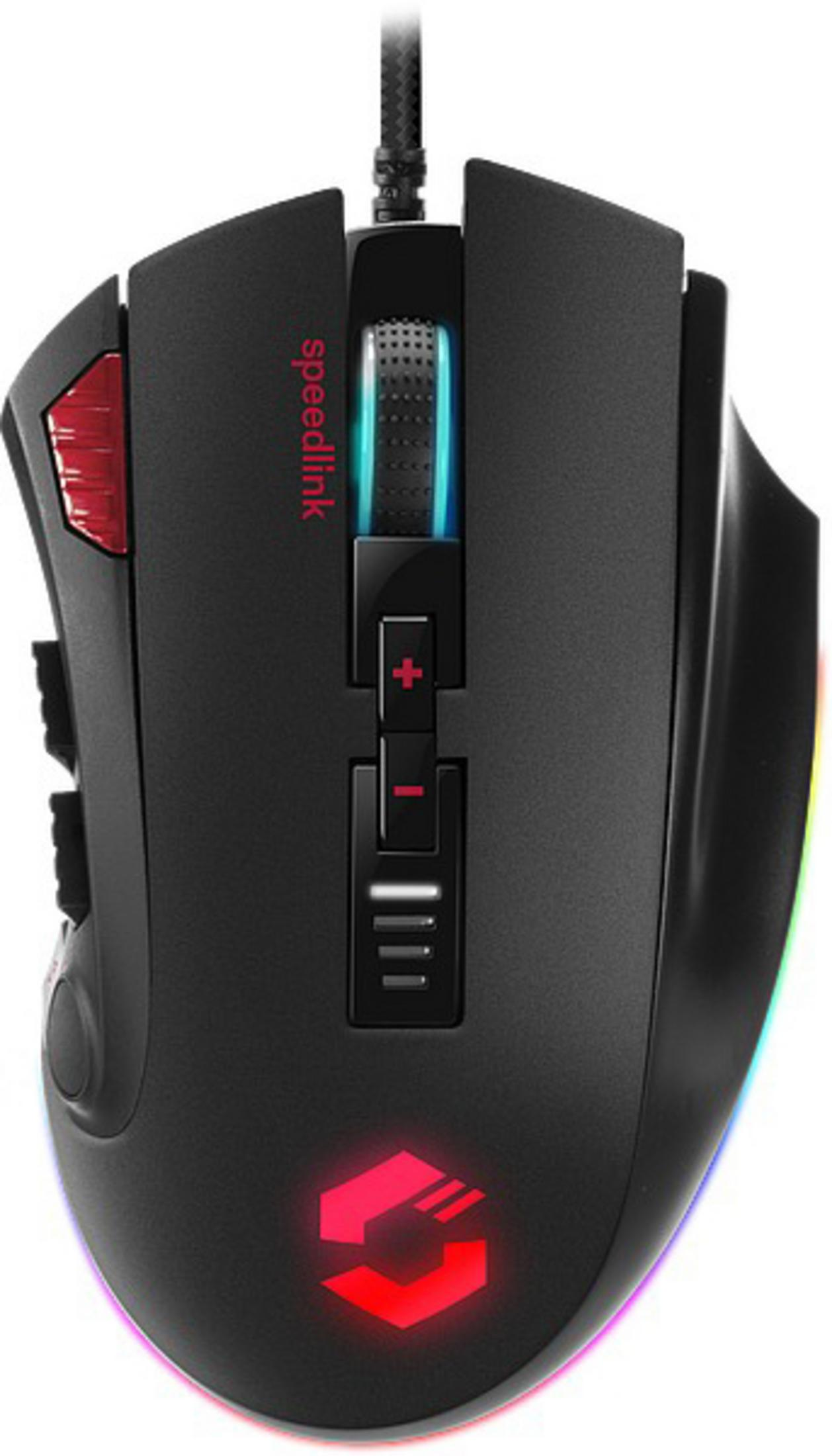 SPEEDLINK SL-680012-BK TARIOS RGB GAMING Maus, Gaming Schwarz BLACK MOUSE