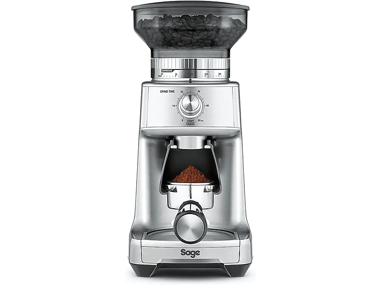 SAGE SCG600SIL2EEU1 DOSE CONTROL PRO Kaffeemühle Silber (130 Watt, Edelstahl-Kegelmahlwerk)