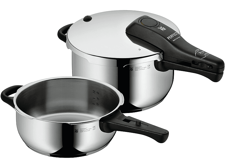 WMF 0792659990 SET Set 18/10 Edelstahl 22CM Cromargan® PERFECT 2TLG SCHNELLTOPF Schnellkochtopf rostfrei