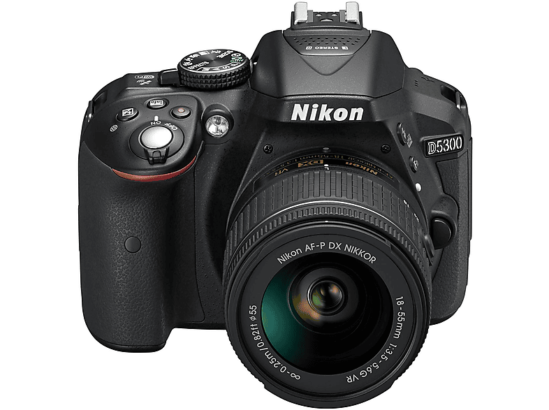 NIKON D 5300+18-55 AF-P VR SCHW-VBA370K007 Spiegelreflexkamera, 24,2 Megapixel, 18-55 mm Objektiv (AF-P, VR), WLAN, Schwarz