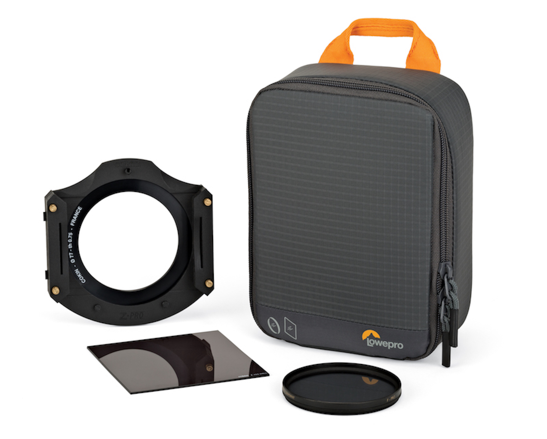 LP Kameratasche, Schwarz/Orange Pouch GearUp LOWEPRO Filter 100