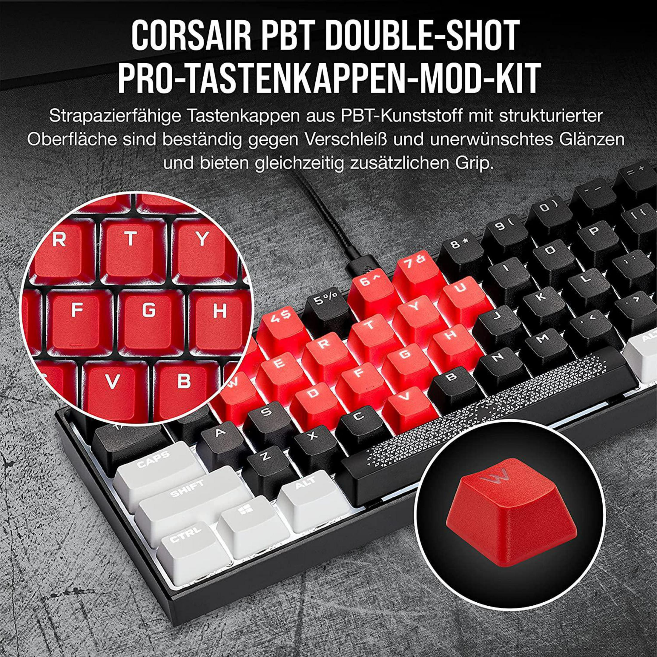 KEYCAP PBT DOUBLE-SHOT Tastatur RED Gaming K, MOD CORSAIR CH-9911020-DE PRO
