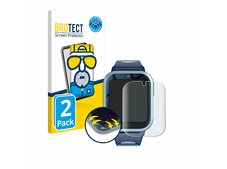 BROTECT 2x Flex matt Full-Cover 3D 4G Curved Smartwatch 2023) Fitonme Schutzfolie(für