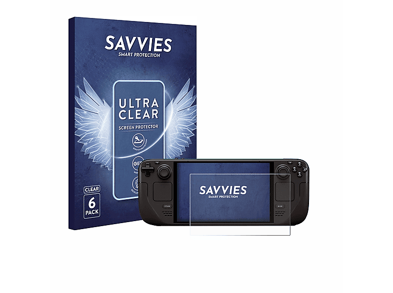SAVVIES 6x klare Schutzfolie(für Valve Steam Deck OLED)