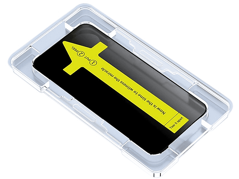 WIGENTO Privacy staubdichte antistatische Hart Glas Folie Schutzglas(für Apple iPhone 15 Pro)