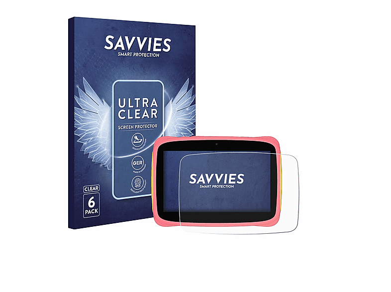 SAVVIES 6x klare Schutzfolie(für Blackview Tab 3 Kids)