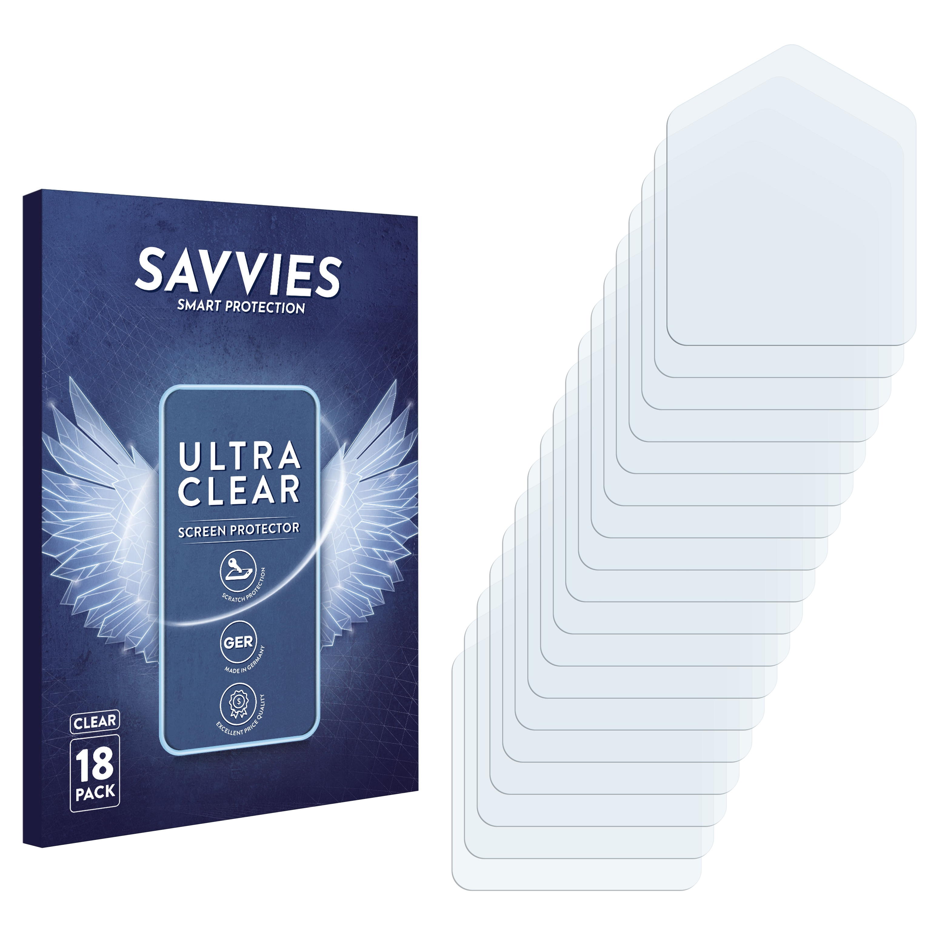 SAVVIES 18x klare Schutzfolie(für Pieps DSP Pro)