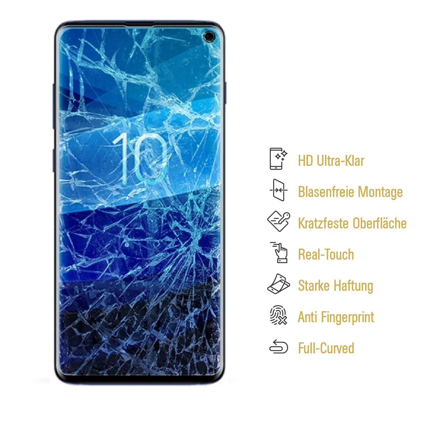 PROTECTORKING 3x Samsung ENTSPIEGELT Displayschutzfolie(für Nano-Glas Flexibles S10e) Galaxy MATT