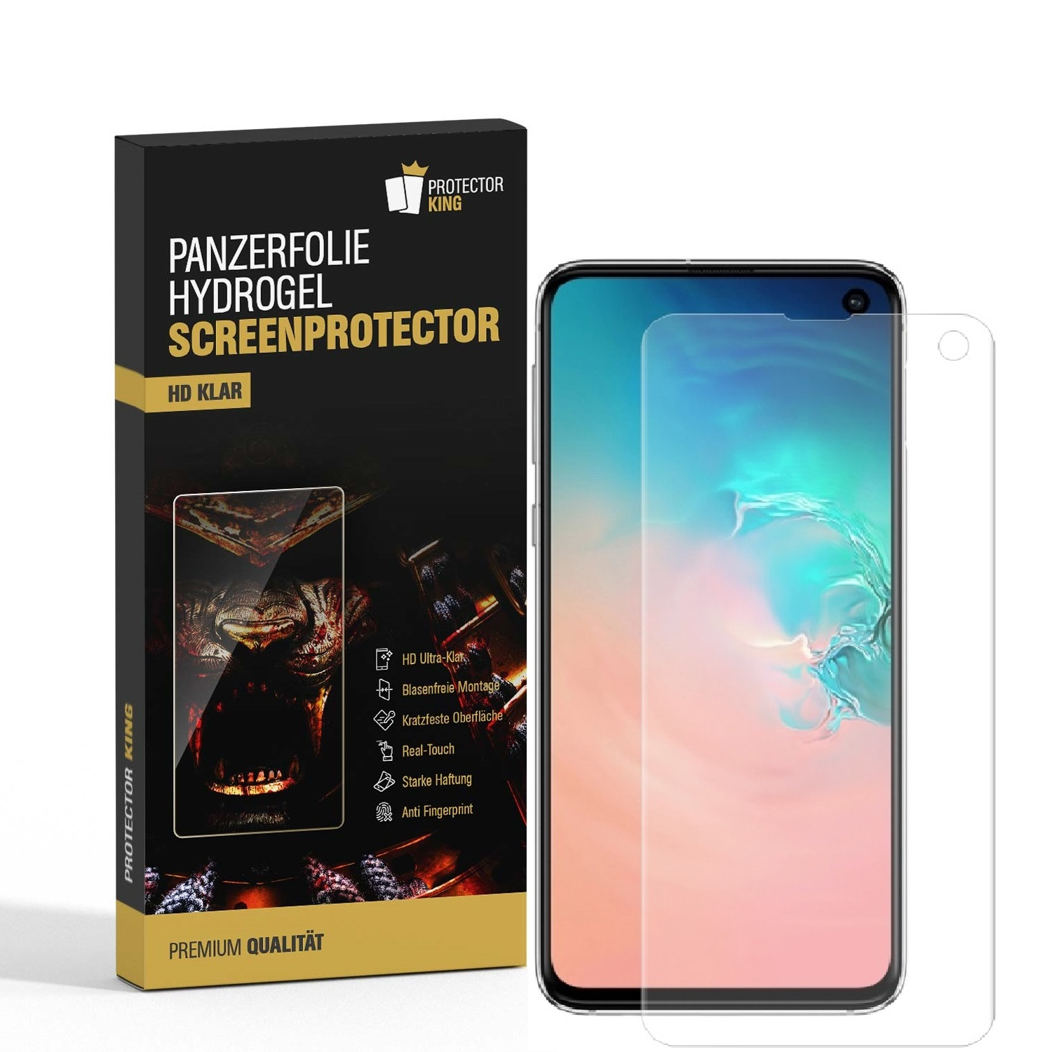 PROTECTORKING 4x Panzerhydroglas Displayschutzfolie(für 3D Galaxy KLAR Samsung S10e)