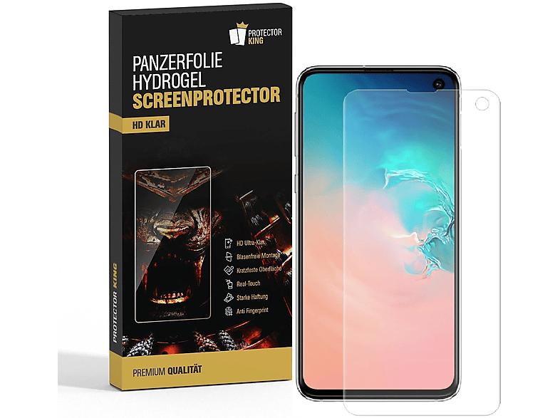 Displayschutzfolie(für Samsung 2x PROTECTORKING 3D S10e) KLAR Panzerhydroglas Galaxy