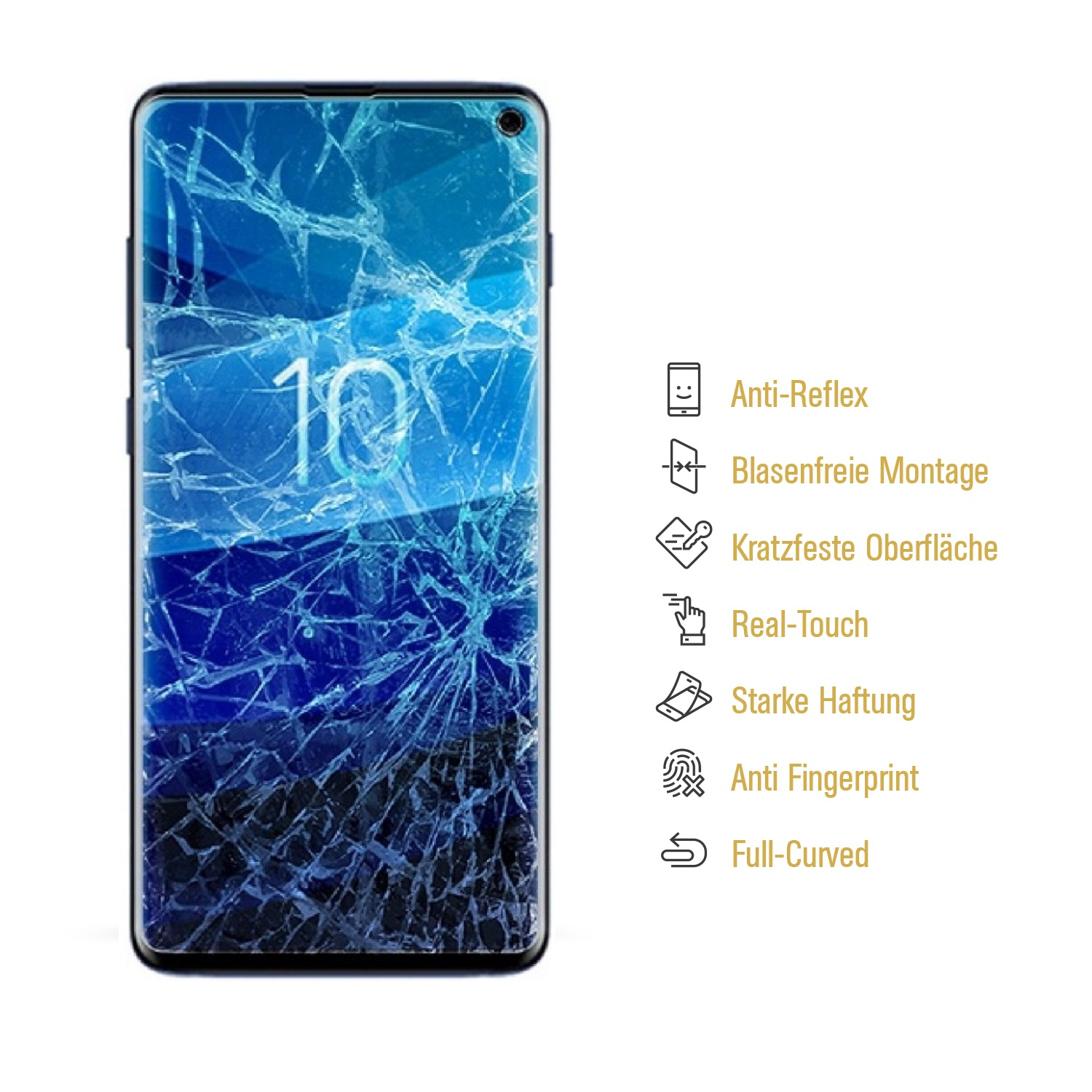 PROTECTORKING 1x Flexibles Nano-Glas Displayschutzfolie(für MATT S10e) Samsung ENTSPIEGELT Galaxy