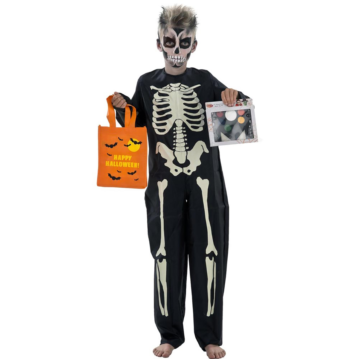 BOTI Kostüm Skelett (Größe Spielset mehrfarbig 110, Jahre) 4-5