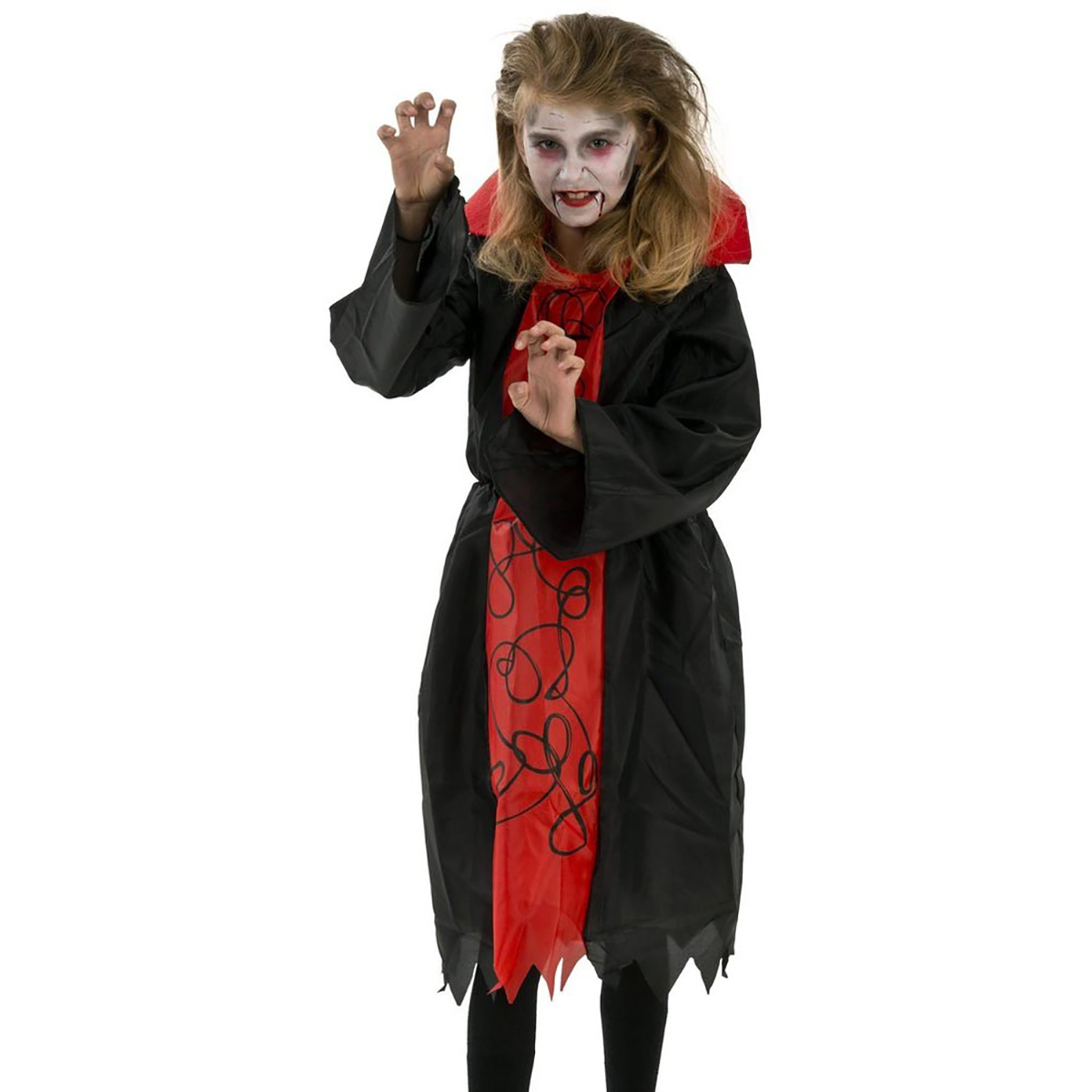 BOTI Kostüm Vampirin (Größe 110, mehrfarbig Jahre) 4-5 Spielset