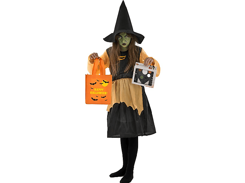 BOTI Kostüm Hexe (Größe 146, 9-11 Jahre) Spielset mehrfarbig