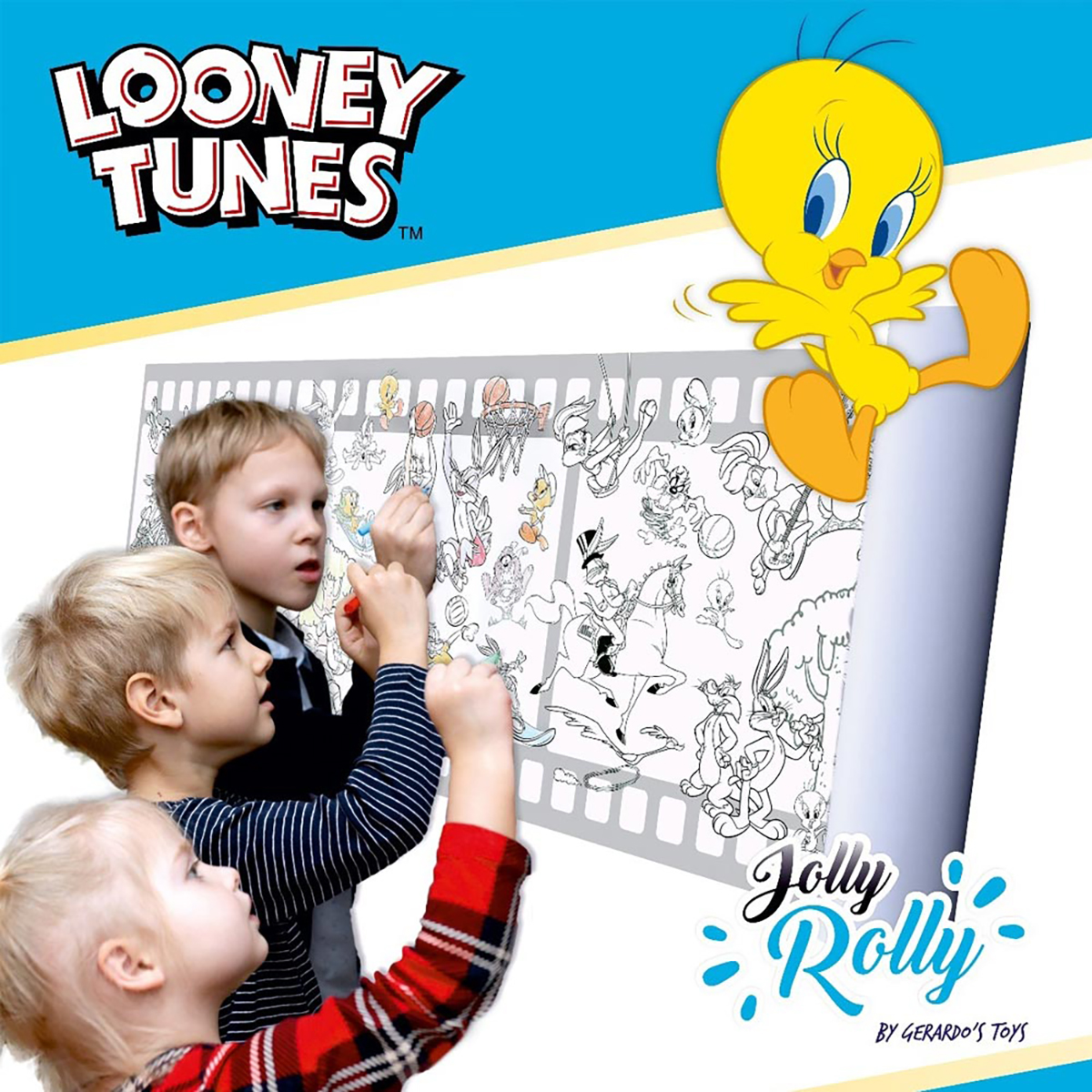 4 Spielset Sticker auf x Tunes Looney NOON Rolle cm mehrfarbig (30 Ausmal m),