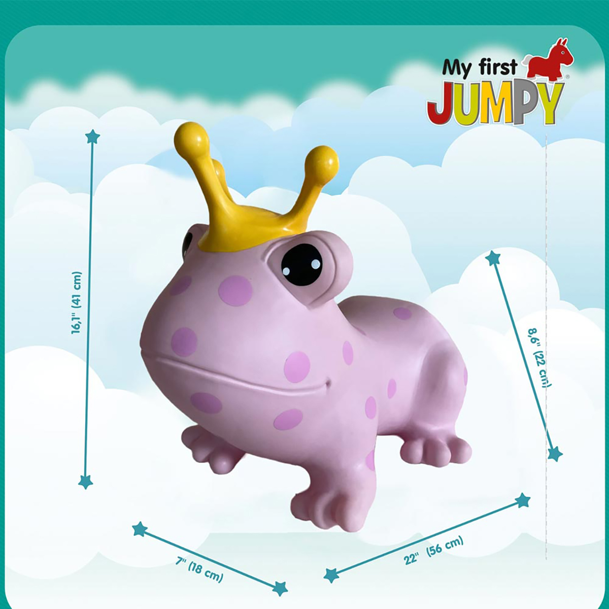 NOON Jumpy Hüpftier Frosch, pink Spielset mehrfarbig