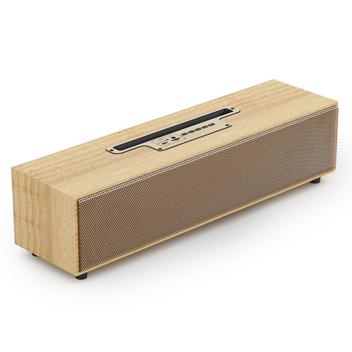 ENBAOXIN Langer kabelloser Holz Subwoofer Vintage-Look - Bluetooth-Lautsprecher, Speaker Helles im Bluetooth-Lautsprecher Dual