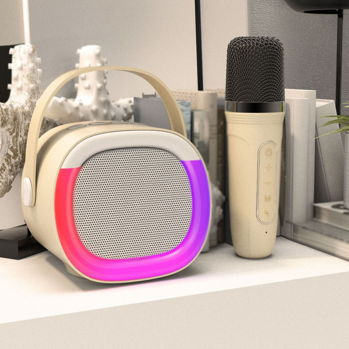 BYTELIKE Sprachansagen, LED-Bluetooth-Lautsprecher Schwarz Bluetooth-Lautsprecher, Mikrofon, mit Anruffunktion, Drahtloser Tragbar