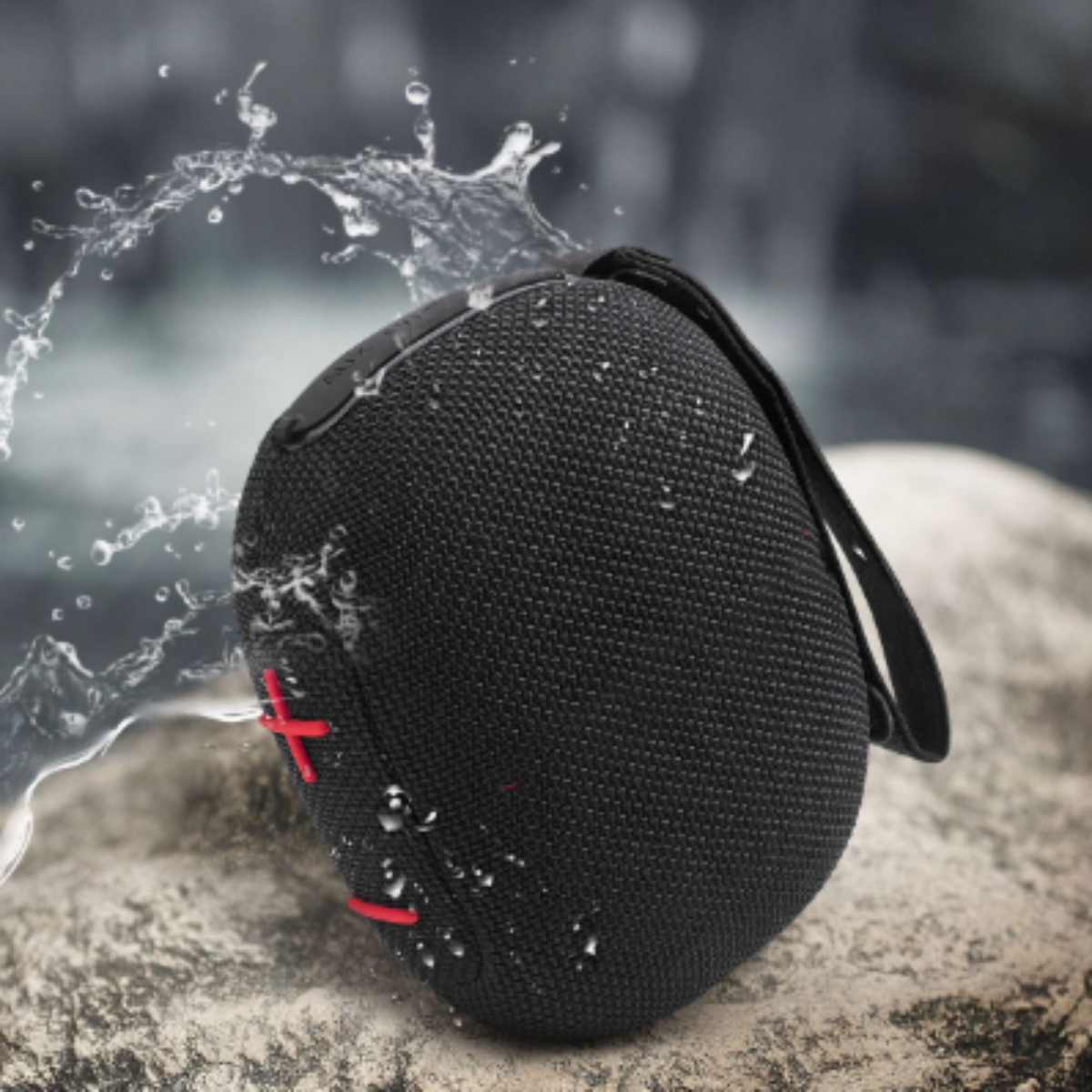 Bluetooth-Lautsprecher, Subwoofer, Tragbarer Bluetooth-Lautsprecher, BYTELIKE Wasserdichtes Wasserfest Drahtloser Schwarz, Gewebe