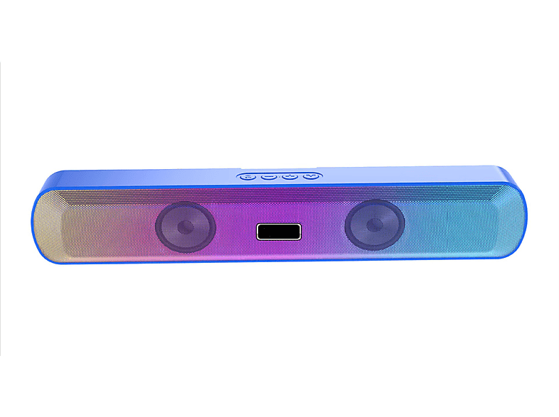 ENBAOXIN Langer Bluetooth-Lautsprecher, Subwoofer, Dazzle Farbiges Glühen, Hohe Klangqualität Bluetooth-Lautsprecher, Blau