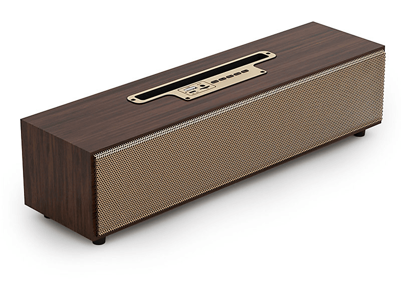 Kabelloser Bluetooth-Lautsprecher, Lautsprechern Bluetooth-Lautsprecher, Subwoofer zwei mit Holz im Bräunliches BYTELIKE Langer Vintage-Stil, Holzstab