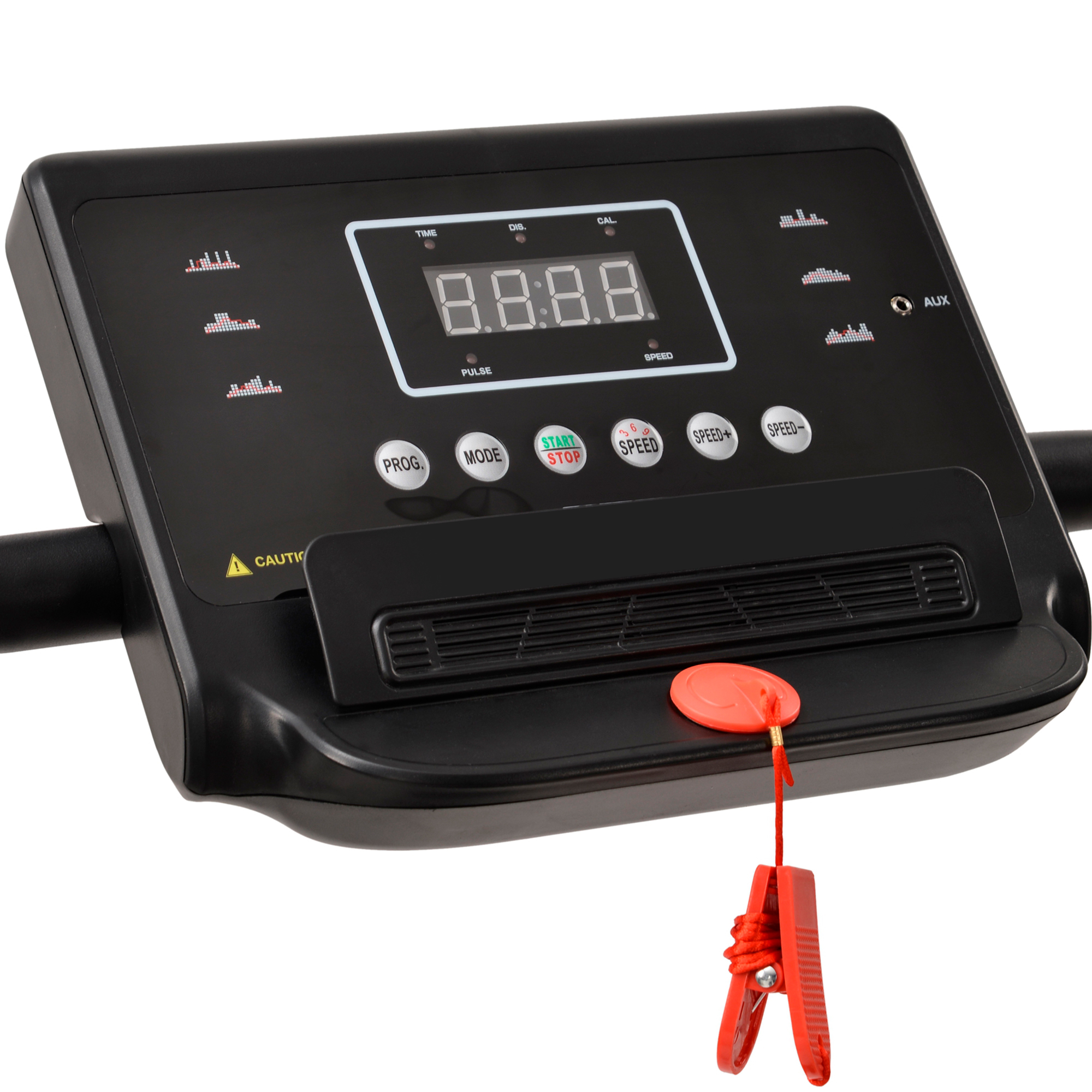 LINGDA Fitness-Laufband mit LED-Anzeige，Pad/Handy-Halterung,kompakt Schwarz Laufband, zusammenklappbar
