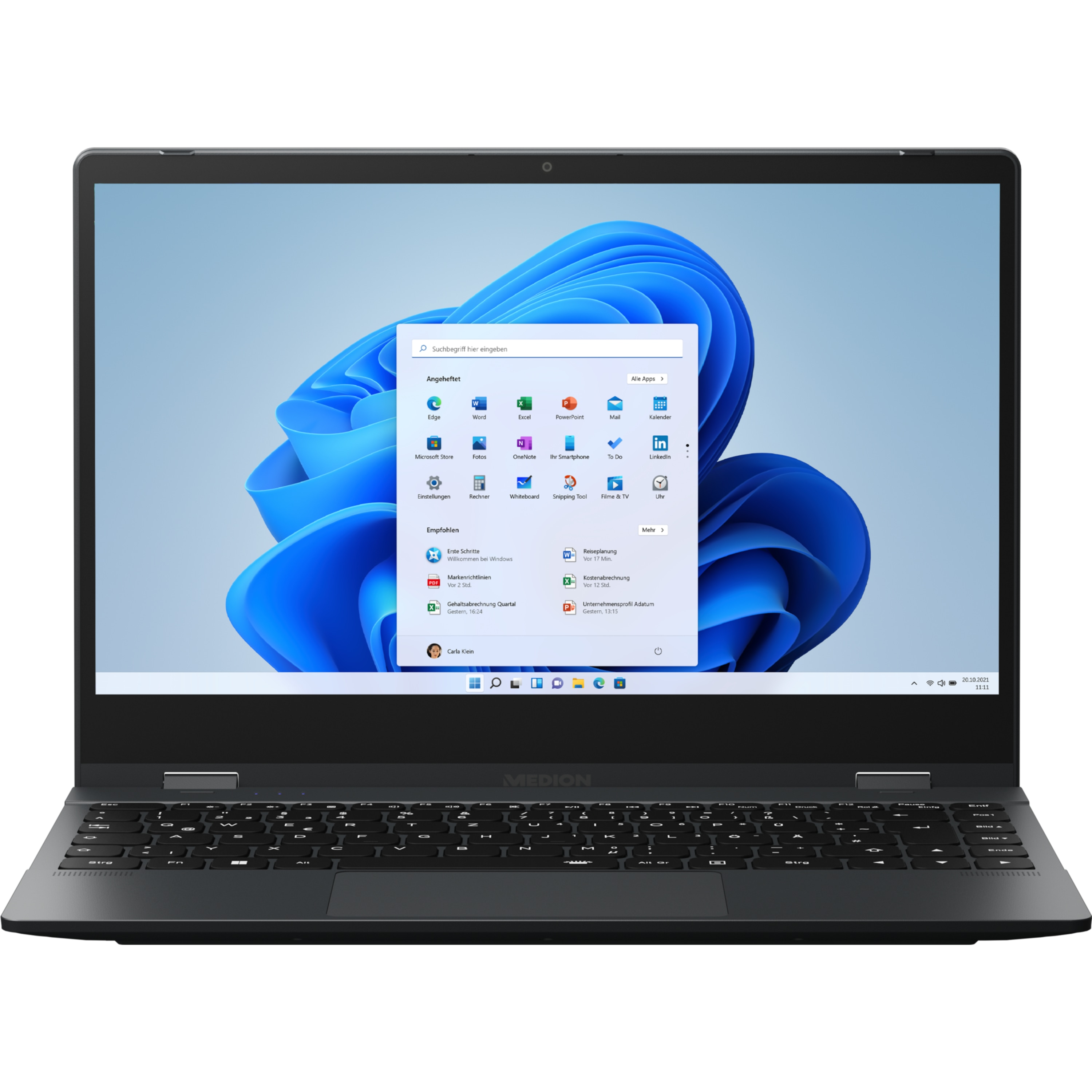 Convertible GB SSD, Intel® 14 Display blau Prozessor, GB Touchscreen, 128 i3 MEDION Zoll E14413 RAM, 8 Notebook Touchdisplay, Core™ mit