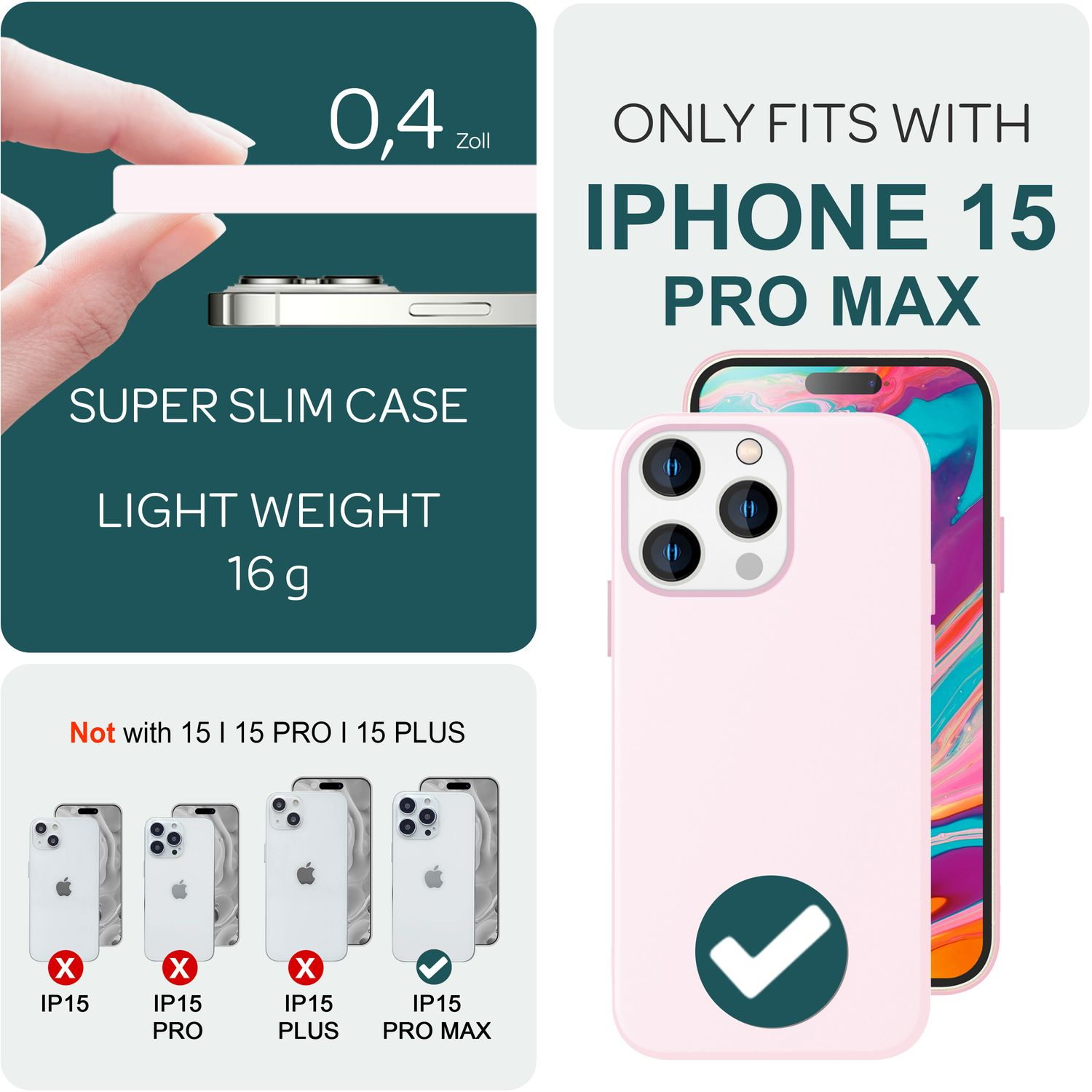 NALIA Liquid Silikon Max, MagSafe iPhone 15 Hülle, Backcover, Pink Pro Apple