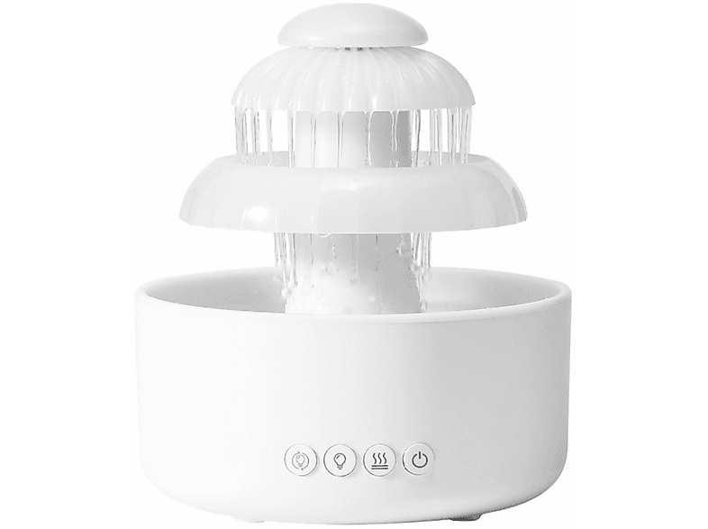 SYNTEK Luftbefeuchter USB, Wassertropfen, Aromatherapie-Spray, Buntes LED-Atmosphärenlicht Luftbefeuchter Weiß (Raumgröße: 30 m²)