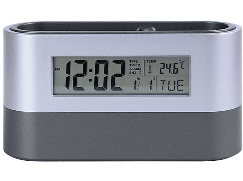 BYTELIKE Ovaler Tischwecker, Stifthalter, Temperatur-Countdown-Anzeige Wecker Kalender, Ewiger