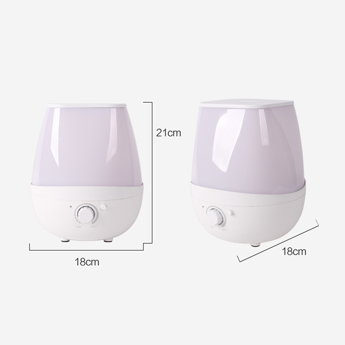 BRIGHTAKE 2L Ultraschall-Farbumschaltbefeuchter für zu (Raumgröße: Hause und Büro 30 m²) Weiß Luftbefeuchter