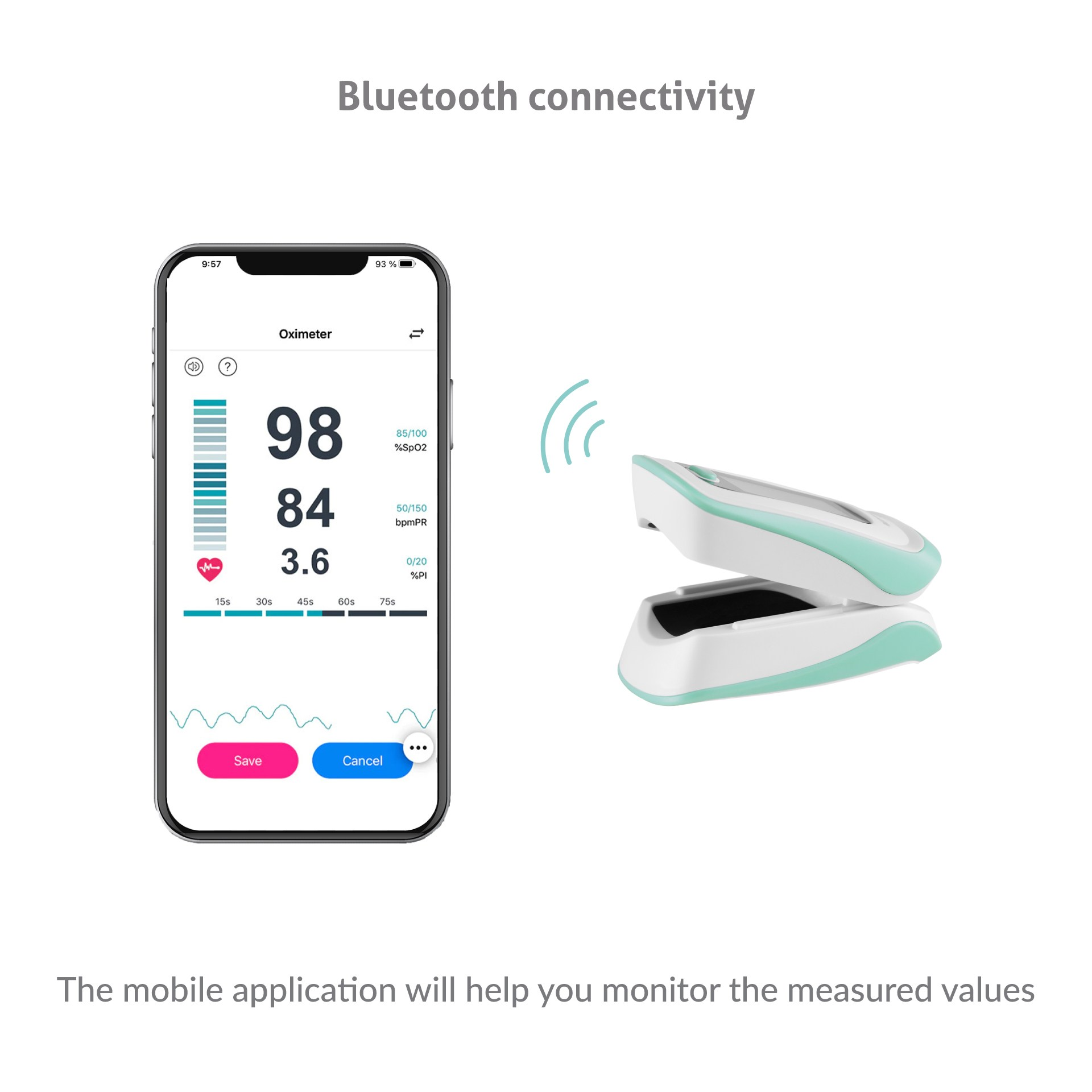 TRUELIFE Oximeter X5 BT – Pulsoximeter Bluetooth mit Pulsoximeter