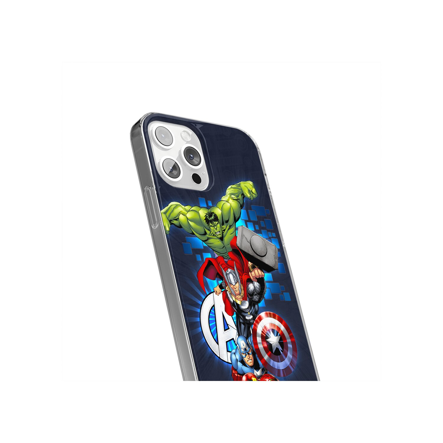 Full Samsung, 5G, AVENGERS Print, 001 A14 Galaxy Avengers Marvel Backcover, Marineblau