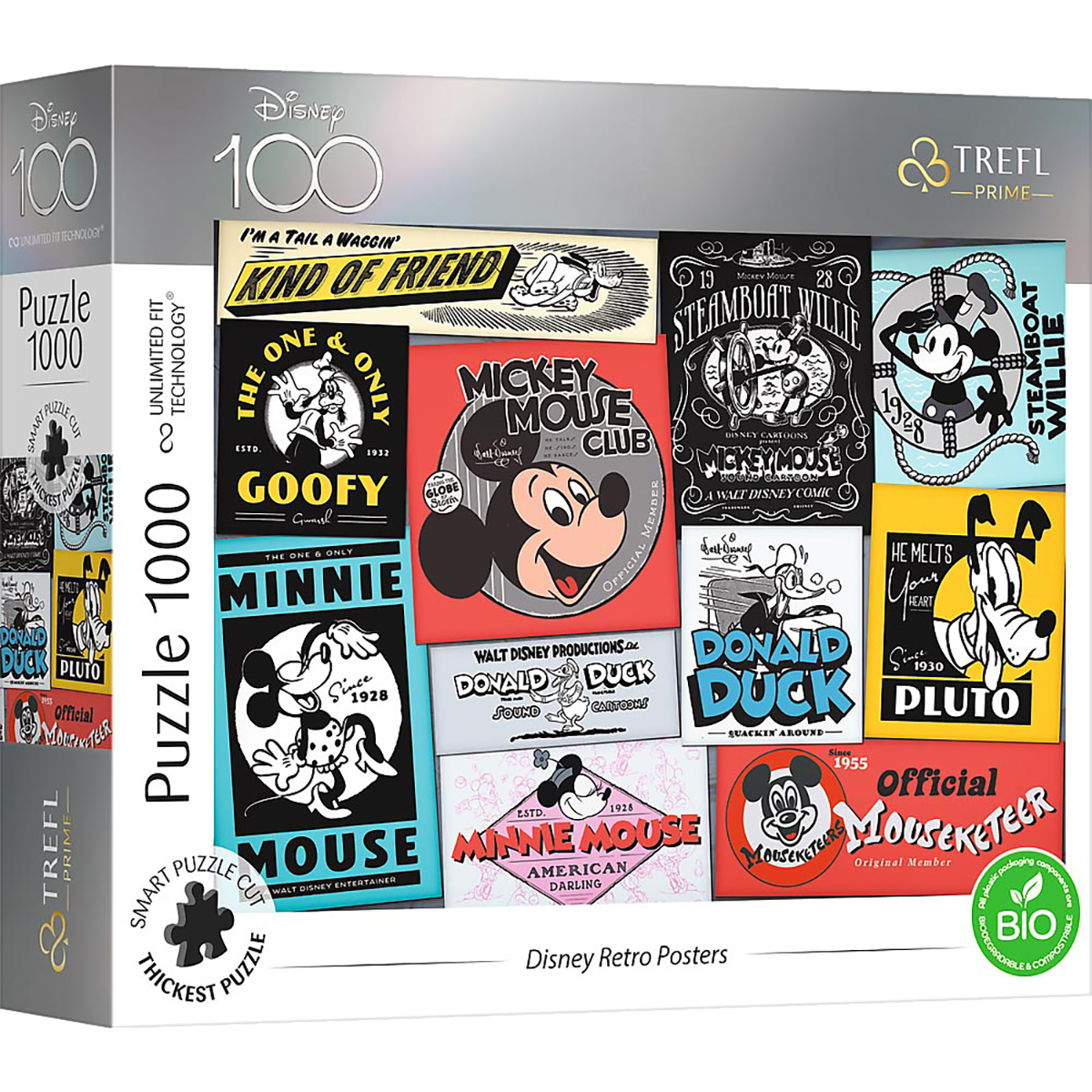 Puzzle Retro Jahre Disney 100 Poster TREFL - Teile UFT Puzzle 1000