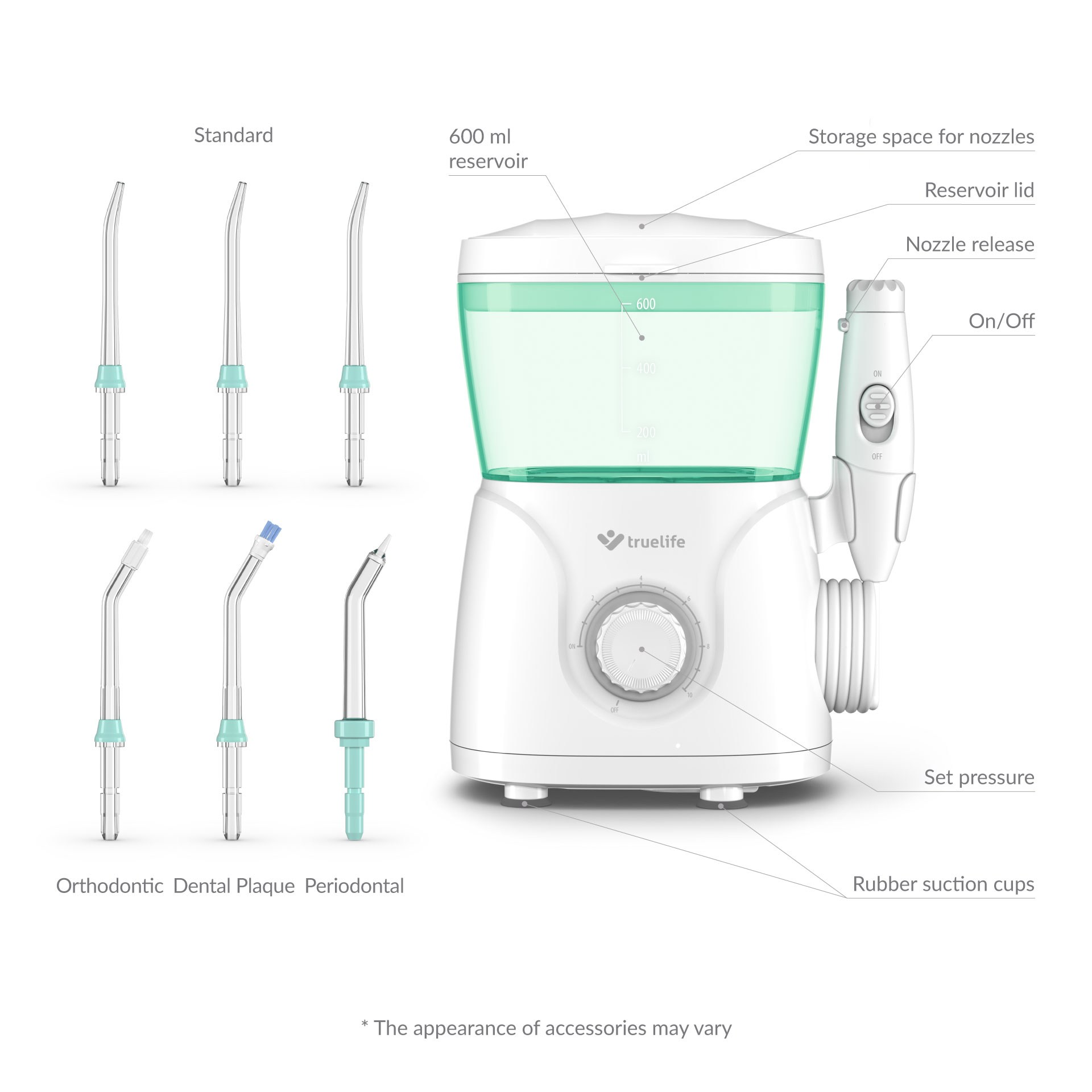 grün S600 Weiß, Munddusche TRUELIFE Station AquaFloss