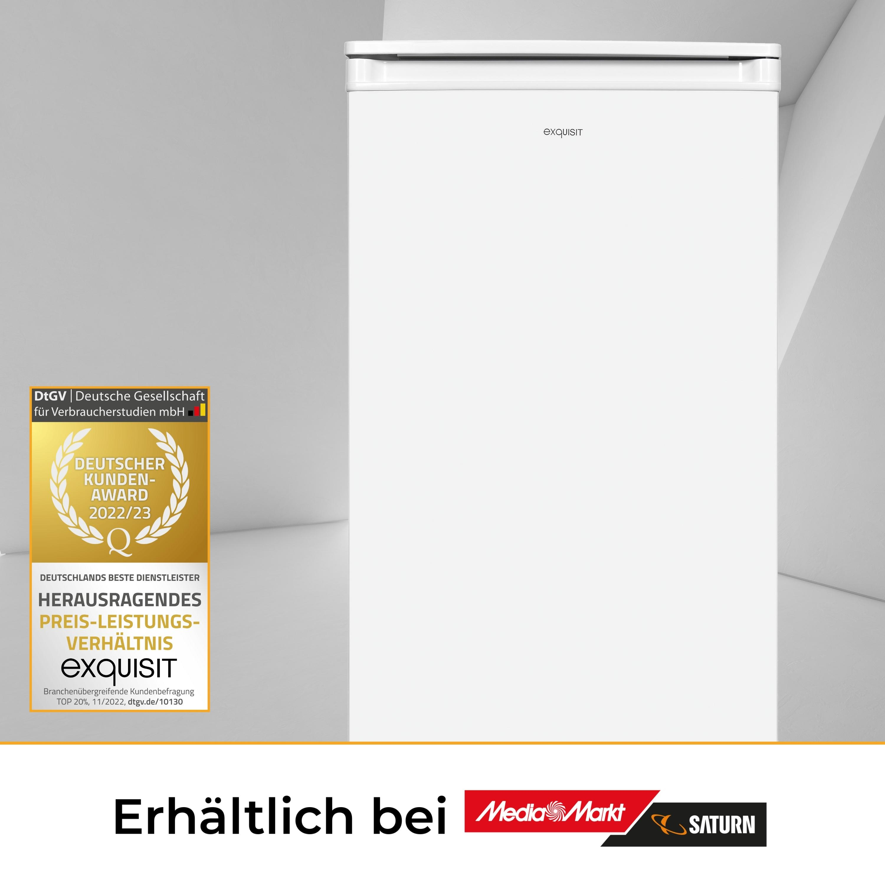 (D, Weiß) hoch, KS117-3-040D 850 mm EXQUISIT Kühlschrank